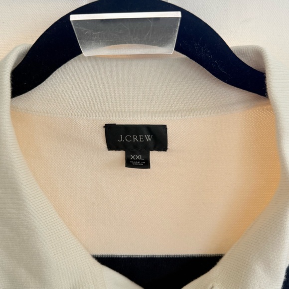 J.Crew Navy White and Green Striped Polo Rugby Sweater size XXL - Picture 3 of 6